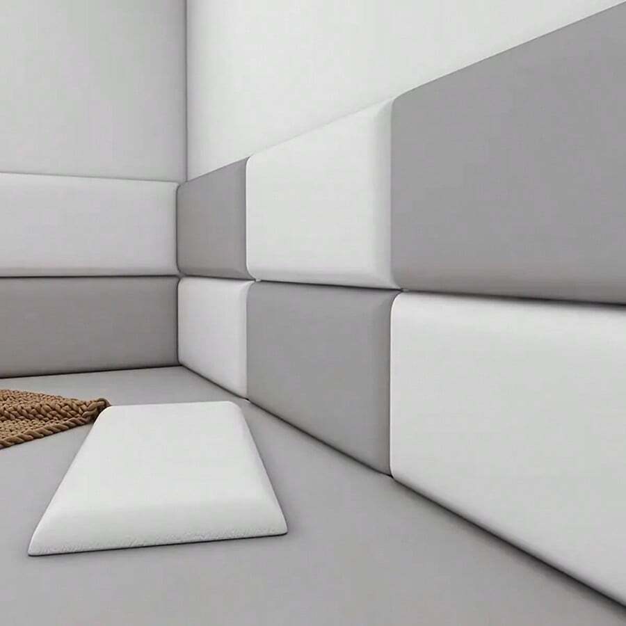 5 Packs 3D Self-Adhesive Wall Panels, 23.62in X 11.81in, Thickened Anti-Collision Peel And Stick Backrest, Bedroom Double Bed Headboard, Home Decor