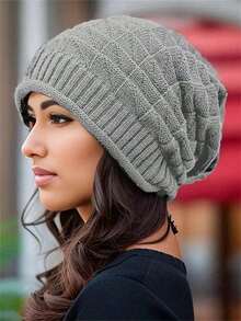 1PC Pleated Beanie Hat, Women Spring/Summer Korean Style Single Layer Knitted Cap, Versatile Ear Warmer Turban Hat - Multicolor - View 9