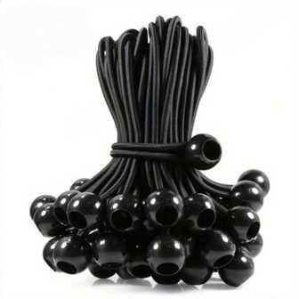 10/40/50 pièces Cordes élastiques noires durables, cordes à haute élasticité résistantes aux UV, convenant pour tentes de plein air, auvents, trampolines et bagages
