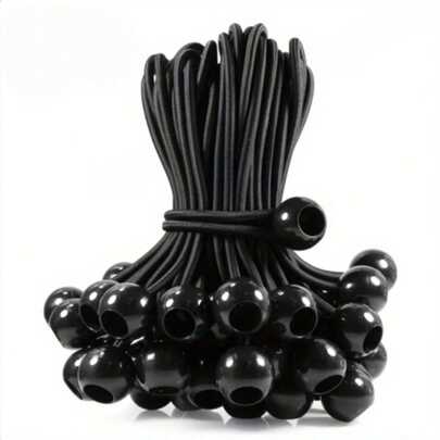 10/40/50pcs Durable Black Elastic Bungee Cords, UV-Resistant High Elasticity Ropes, Suitable For Outdoor Tents, Canopies, Trampolines And Luggage