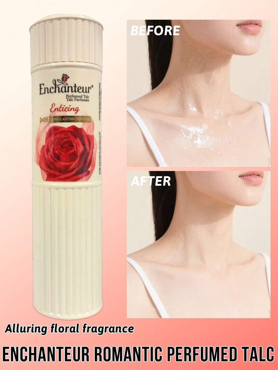 Enchanteur Enticing Perfumed Talc Powder , 24H Long-Lasting Dryness,Refreshing Feel,Relieve Itching,Long-Lasting Fragrance,Fine Powder Texture, Enhance Skin Texture, Floral Scent, Soft And Smooth Skin,Skin Radiance, Lasting Perfume, Body And Face Use, Romantic Perfume,Suitable For All Skin Types, Ideal For Daily Use,Before Bed Or After Showering,After Exercise. - Alluring Floral Fragrance - View 1