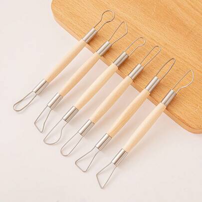 6pcs Ceramic Clay Sculpting Double-Headed Carving Tools Set, Polymer Clay Modeling Craft Tools