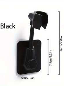 1pc Rotatable Black Shower Head Holder, Universal 360 Degree Adjustable Wall-Mounted Shower Head Bracket, No Drilling Installation - Black - View 10