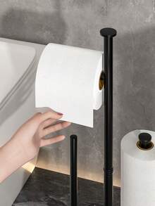 1pc Modern Freestanding Toilet Paper Holder - No-Drill Installation, Heavy-Duty Metal, Freestanding Bathroom Toilet Paper Dispenser With Over-The-Toilet Placement, Space-Saving Design For Small Bathrooms - Nordic Style Minimalist Design - Holds Toilet Roll, Toilet Paper Holder For Bathroom, Toilet Paper Storage, Bathroom Decor, Toilet Paper Holder Unique,