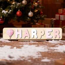 [New Font And New Pattern] Customized Puzzles, Customized Children's Educational Toys With Optional Bottom Plate Patterns, Support Customization Of 3-10 Letters And 1 Pattern, Suitable Birth Gifts, Christmas Gifts(With Stand)