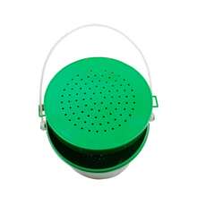 Cubo de cebo de pesca de plástico, cubo ventilado para almacenamiento de gusanos y sanguijuelas