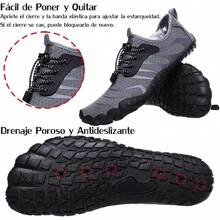 Escarpines para Hombre Zapatos de Agua Zapatos de Deportes Acuáticos Exterior Zapatos de Playa Zapatillas Minimalistas Verano Secado Rápido Antideslizante Interior - Gris-W-1 - Ver 4