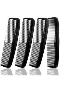 4/6 SZT. Czarny, przenośny grzebień do włosów, grzebień z małym rzędem, grzebień do codziennego użytku, gruby i gęsty grzebień, plastikowy grzebień do stylizacji. Nadaje się do codziennego użytku przez kobiety i mężczyzn. - Czarne - Zobacz 10