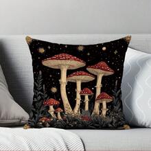 1 Stück/2 Stücke Vintage Goldrahmen Fantasy Pilz Muster Kissenbezug [Kissenfüllung nicht enthalten], 17,7*17,7 Zoll (45*45 cm)/19,69*19,69 Zoll (50*50 cm)/15,75*15,75 Zoll (40*40 cm), [Einseitiger Muster] Landhausstil Polyester Kissenbezug Raumdekoration, Heimdekoration, Schlafzimmerdekoration, Raumdekoration für Sofa, Bett, Wohnzimmer, Schlafzimmer, Auto, Büro, Hoteldekoration Zierkissenbezüge für alle Jahreszeiten perfektes Geschenk für Familie und Freunde - Verschiedenfarbig - Übersicht 11