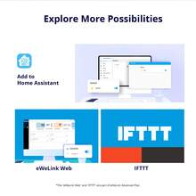 MINIR4,SONOFF Wi-Fi Smart Switch 10A 2400W, Smart Relay Switch Light Switch Works With Alexa/Home Assistant, Remote Control Smart Scheduled Switch, Neutral And Live Wires Required - White - View 8