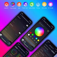 2 piezas Barra de luz LED inteligente, lámpara de mesa con cambio de color RGB, control por botón/control remoto/APP, iluminación ambiental alimentada por USB, atmósfera romántica, barras de luces LED IC RGB sincronizadas con música para PC, fiesta, habitación, sala de juegos - Barra de luz LED - Ver 5