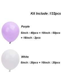 132pcs Purple Balloon Garland Arch Kit Elegant Wedding Balloons Engagement Decoration Baby Shower Adult Birthday Party Baptism Christening - As Picture - View 3