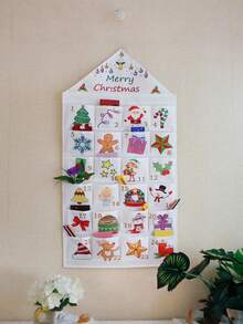 1个圣诞倒计时日历，附赠24个收纳袋，可悬挂于卧室，用作卧室装饰收纳袋，是家居整理收纳用品、卧室配件、家居装饰、圣诞装饰、冬季圣诞装饰、圣诞礼物等的理想之选。 - 彩色 - 查看 8