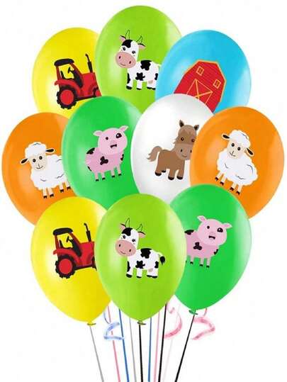 1pc Farm Themed Balloon, Cute Cow Animal Balloon