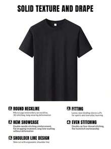 Camiseta gráfica 2025 para hombre, de algodón, con estampado de banda retro shui, camisa holgada para estilo urbano - Negro - Ver 3