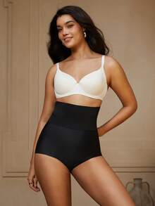 1 件女士塑身衣，收腹平身紧身瘦腰训练器提臀提臀裤内衣内裤 - 黑色 - 查看 7