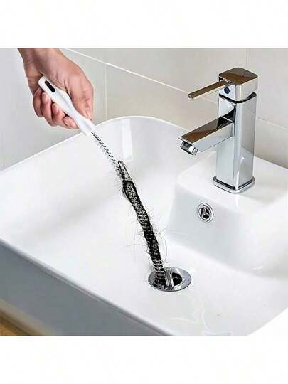 1 Flexible Drainpipe Brush, Drainage Cleaning Equipment, Bathroom Accessories, Unclogging Tools, Sink Overflow Cleaning Brush, Household Drainpipe Hair Collector