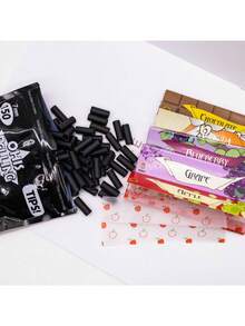 6 Peças Conjunto de Acessórios Portáteis, Papéis de Seda Estampados, 120 Peças Filtros de Saco Grande, Papéis de Seda Grandes de 110mm, Queima Uniforme, Acessórios, Ideal para Presentes de Férias e Festas, Natal