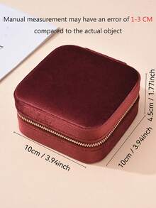 Customized Text Korean Style Internet Celebrity Portable Jewelry Box Storage For High-End Exquisite Jewelry Necklaces, Rings, Earrings, Earrings, Jewelry Storage Box Velvet Portable Jewelry Box Ring Necklace Bracelet Jewelry Box Square Velvet Faux Pearl Jewelry Box Portable Mirror Jewelry Box Storage For High-End Velvet Jewelry Necklaces, Rings, Earrings, Earrings, Jewelry Accessories Back To School,Home Refresh,Customized Jewelry Boxes,Chic Autumn,Home & Living,Haunt Your Home,Souvenirs,Reusable,Adorable,High-Quality,Elegant Living,Artful Living - Multicolor - View 4