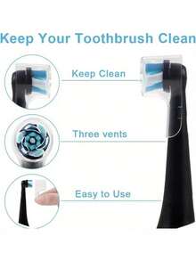 电动牙刷头保护套 - 便携式牙刷头保护套，兼容IO牙刷头，易于更换，防尘，带透气孔，方便居家和户外旅行 - 必备旅行配件，圣诞家居装饰，个性化礼物，送给女士/男士的最佳圣诞礼物