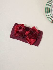 1pc Christmas Ribbon Bow Elastic Nylon Polka Dot Baby Headband Hair Accessories Set - Multicolor - View 15