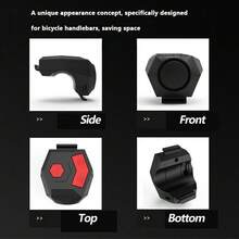 جرس كهربائي للدراجة بصوت عالي 120 ديسيبل، إنذار مضاد للسرقة، قابل للشحن عبر USB، مع وظيفة التنبيه، إكسسوار للدراجة - جرس + إنذار - مشاهدة 4