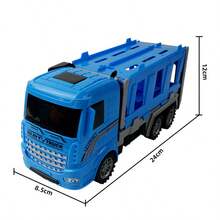 Children's Transport Truck Race Track Toy, Foldable Double-Deck Transport And Storage, One-Click Pop-Up Inertial Slide Track Racing Car, Parent-Child Interactive Multiplayer Game, Suitable Birthday Gift For Boys And Girls 3+ Years Old (Includes 8 Toy Cars, Styles And Colors Random) - Multicolor - View 11