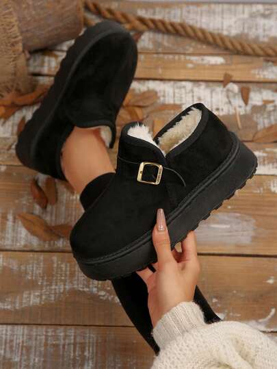 Fall/Winter New Fashionable Cute Buckle Snow Boots For Women,Fur Boots