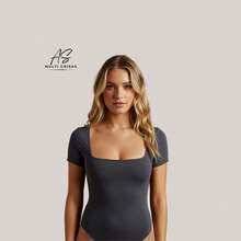 KIT WITH 2 SHORT SLEEVE BODYSUITS WITH ZIP AND DOUBLE LINING IN SUPLEX FABRIC - BLUE/BLACK - View 3