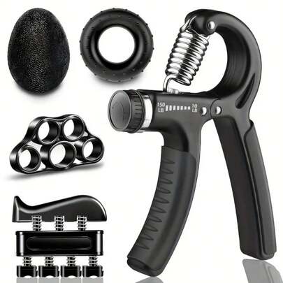 4pcs Finger & Forearm Muscle Trainer Grip Strengthener, Adjustable Resistance Hand Exerciser For 11-132lbs (5-60kg), Increase Forearm Grip Strength And Endurance, Adjustable Workout Kit