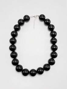 1pc Bohemian Style Plastic Acrylic Colorful Handmade Beaded Geometric Necklace, Summer Fashion Accessory, Gift For Women, Suitable For Beach And Daily Wear - Resin Hand-beaded Necklace - View 3