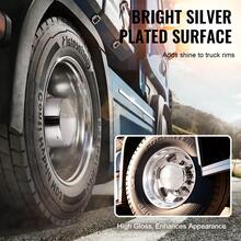 Rear Axle Wheel Covers, Dome Axle Cover For Semi Truck, ABS Electroplate Rust-Resistant Lug Nut Covers, Universal Fit, Installation Tool Included, Complete Axle Cover Combo Kit - 13.94x8.66 inch - 查看 3