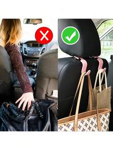 1pc Car Seat Headrest Hanger, Car Seat Storage Hooks For Purse Handbag Jacket Grocery Bag, Universal Plastic Hanger For Car Backseat Accessories For Women Storage Organizer Travel Essentials Back To School Dormitory Storage Fall Decor - Multicolor - View 5