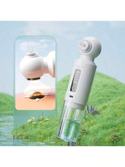 1PC Rechargeable 300mAh Hot Compress Small Bubble Blackhead Instrument Pore Cleaner Acne Removal Beauty Instrument Blackhead Remover Deep Clean Machine Heating Type Acne Remover Blackheads Heated Face