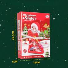 Izengate 圣诞节新款儿童玩具，益智游戏，2 种模式 - 灯光和音乐/静音，有趣的轨道攀爬玩具，自动攀爬轨道滑梯玩具，圣诞老人爬梯玩具，男孩女孩的最佳生日圣诞节万圣节新年礼物（不含电池）