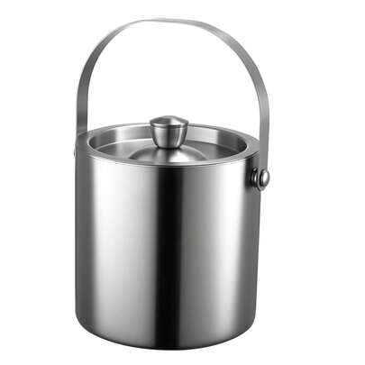 Stainless Steel Drink Cooler Bucket With Ergonomic Handle – Double-Walled Insulation For Long-Lasting Ice Retention – Great For Parties, Outdoor Use, Bars & Home Entertaining