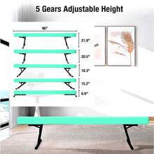 Gymnastics Beam With 5 Heights Adjustable 8ft Balance Beam Home Gym Equipment For All Gymnastic - Green - View 4