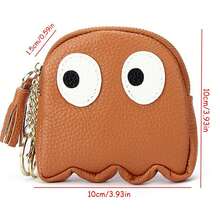 Cute Cartoon Genuine Leather Mini Coin Purse With Keychain Pouch Card Holder Organized Zip-Around Purse For Women - For Everyday Use - Perfect Gift For Girls & Teens - 粉色 - 查看 4