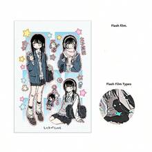 1pc - 2025 New - Line Study Room - Cat Director - ID Photo Girl High School Student - Anime Character Sticker - Phone Tablet Laptop Sticker - Planner Supplies - Decorative Sticker - Home Decor - Wall Decor - Cup Luggage Skateboard DIY Sticker - Stitch Toys Travel Toys Classroom Fidget Toys Mini Stuff Bath Toys Christmas Stationery Stress Ball - Birthday Gift - Christmas Gift - Christmas Eve Gift - Perfect Gift - Gift - Toys - Games