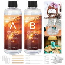 20ml/50ml/100ml/250ml/500ml/1000ml Epoxy Resin AB Glue, 1:1 Ratio, Includes Accessories & Tools, UV Resistant, Anti-Yellowing, Fast Curing AB Glue, Suitable For Handmade DIY Jewelry Making And Decorations