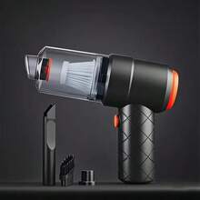 Upgraded 3-In-1 Car Vacuum Cleaner With Suction, Blowing, And Charging. This Rechargeable Cordless Mini Vacuum Features Powerful Suction. Perfect For Cleaning Your Car, Office, Or Home. Also Suitable For Outdoor Camping And Inflating/Blowing. - 黑色 - 查看 9