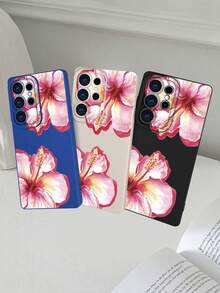 Cute Floral Pattern Phone Case, Shockproof, Slim-Fit, Flexible Design, Fashionable Phone Accessory For Teens And Women, Lightweight, Durable, Scratch-Resistant, Summery Vibe, Compatible With Samsung Galaxy S25Ultra/S25Plus/S25EDGE/S25/S24Ultra/S24/S23Ultra/S23/S22Ultra/S22 Case - 白色 - 查看 3