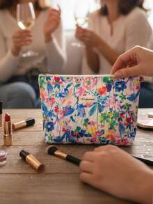 Portable Makeup Bag |Cosmetic Bag | Travel Bag |Travel Supplies| Large Strip Cosmetic Makeup Bag For Girls | Sweet Storage Bag | Teen Girl Gifts Stuff | Summer Makeup Bag For Women | French Style Cosmetic Bag Makeup Supplies, Makeup Tools, Storage Bag, Christmas Gifts, Pouch, Gifts Pouch / Small Handbag, Makeup Organizer, Mini Pouch, Large Capacity Pouch, Pocket, Women's Clutch, Gifts Christmas Gift Ideas For Women - Multicolor - View 3