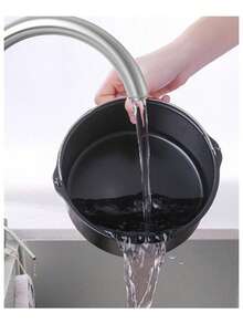 1个/2个圣诞新款蛋糕模具烘焙工具，圆形空气炸锅厨房配件，圣诞装饰厨房小工具烹饪6/7/8英寸厚不粘烘焙蛋糕篮，蛋糕制作的好帮手。 - 黑色氣炸鍋提籃 - 查看 8