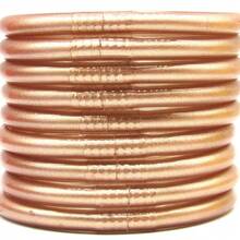 Set de 9 piezas de pulseras de silicona con encantos, pulseras de bangle a prueba de agua para mujeres - Multicolor - Ver 15