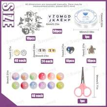 681Pcs 12 Colors 8mm Glass Jade Beads Bracelet Making Kit Includes Pendants Charms Spacer Beads Elastic Strings Scissors For DIY Necklace Beginners Girls' Birthday Gift