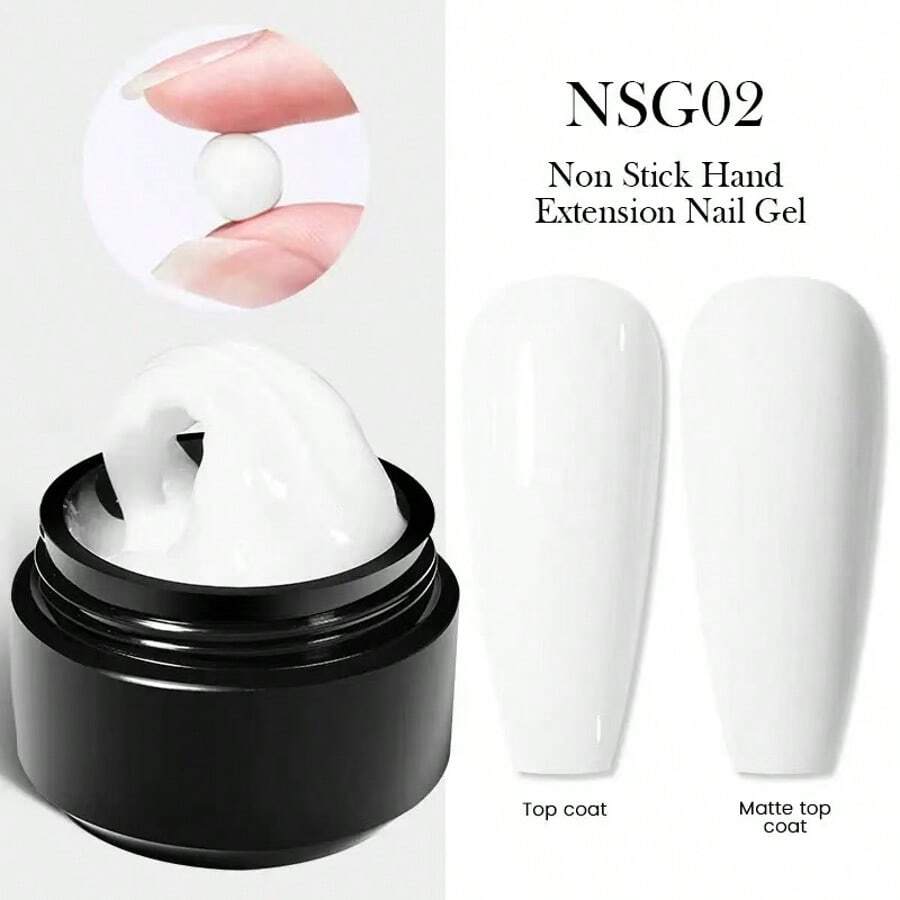 BORN PRETTY Nail Art Non-Sticky Extension Gel, Can Be Hand-Shaped For Glossy Nail Sculpting, Moldable UV Gel - trắng - Xem 1