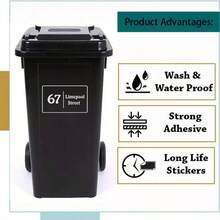 1张定制门牌号贴纸，地址标签贴纸，适用于垃圾桶、门阶、家居装饰、家用物品等，粉色贴纸，个性化夜光贴纸，乔迁礼物、圣诞礼物及其他家居用品门饰，地址贴纸 - 系列3 - 查看 7