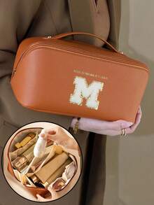 Túi du lịch đa năng, có ngăn đựng mỹ phẩm, túi trang điểm chống thấm nước bằng da PU, túi đựng mỹ phẩm hai lớp dung tích lớn, túi xách du lịch đa năng dành cho nữ, túi đựng đồ vệ sinh cá nhân, túi đựng mỹ phẩm, túi trang điểm, túi đựng đồ vệ sinh cá nhân, vật dụng cần thiết khi đi du lịch, đi du thuyền, đi nghỉ mát, unisex - Nhiều màu - Xem 49