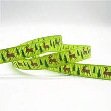 5yards 10mm Christmas Ribbon Printed Christmas Polyester Ribbon For Handmade Design Christmas Decoration Gift Packing